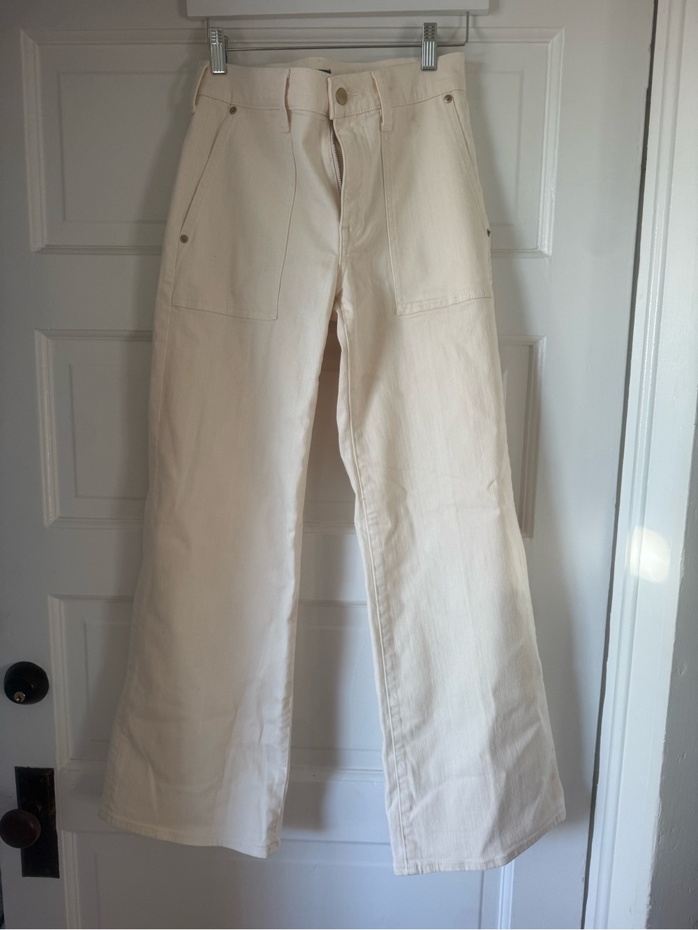 J. Crew Ecru High-Rise Wide-Leg Jeans